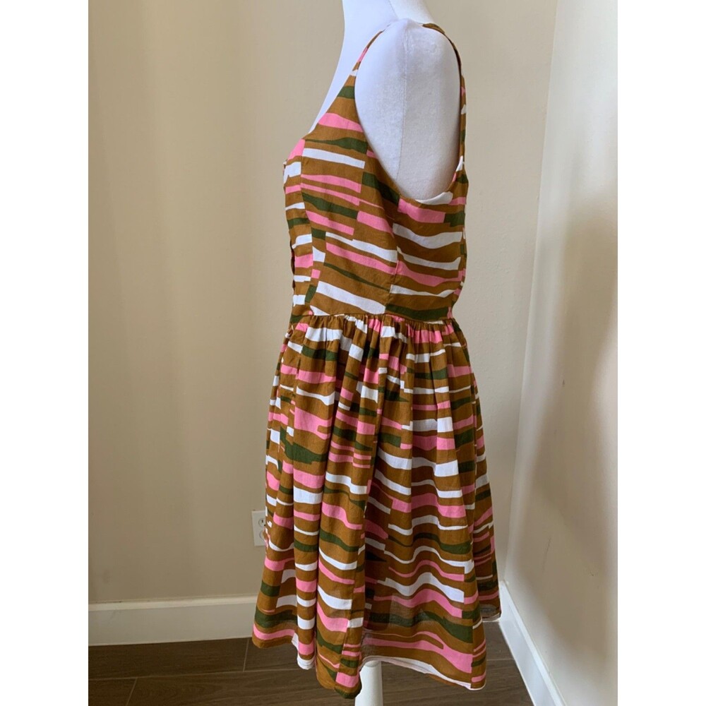 ASOS Design Voile Picnic Midi Sundress Striped Print Women's Size 6 - Picture 3 of 12